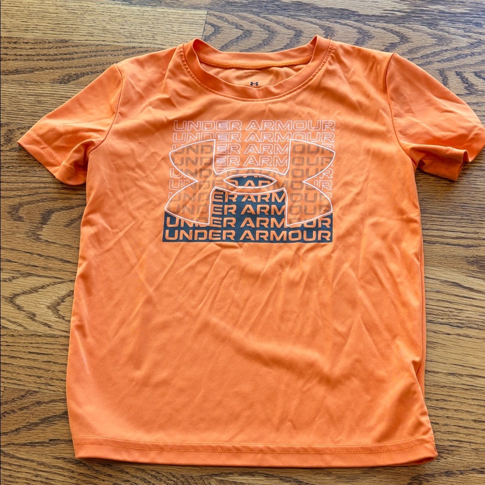 Under Armour Orange Short Sleeve Logo Performance Tee